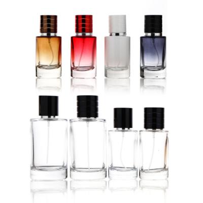 China Daily Life 30ml 50ml Clear Round Cylinder Spray Glass Spray Bottle Transparent Refillable Perfume Bottle Perfume Bottle for sale