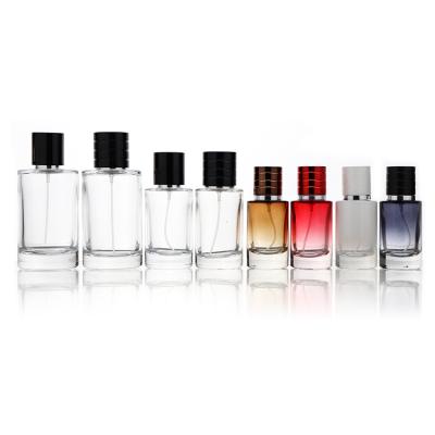 China Sale 30ml 50ml 100ml Daily Life Clear Round Cylinder Glass Spray Bottle Transparent Perfume Spray Bottle for sale