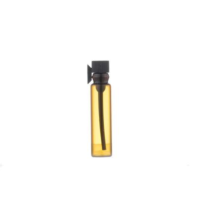 China 1ml 2ml 3ml Clear Tester Sample Tube Glass Perfume Cosmetic Vials With Plastic Lid for sale