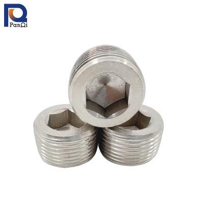 China Stainless Steel Pipe Line 304 Stainless Steel USA NPT Hex Plug Throat Plug for sale