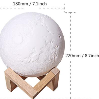 China GL 18cm Diameter MSDS EMC FCC ROHS Modern PVC LED Baby Night Lights 3D Moon Night Lights for sale