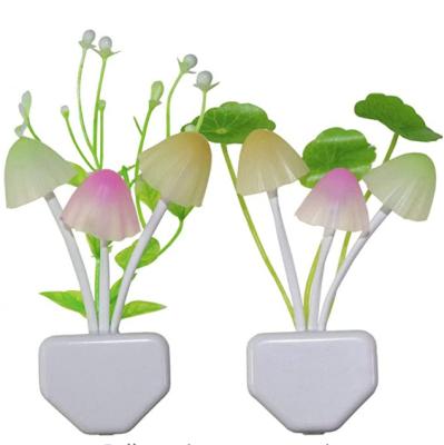 China Modern Glow Lumi Aquatic Plants Lotus Mushroom Night Light Sensor Led Night Light Color Changing Plug-in Dream LED Bed Lamp for sale