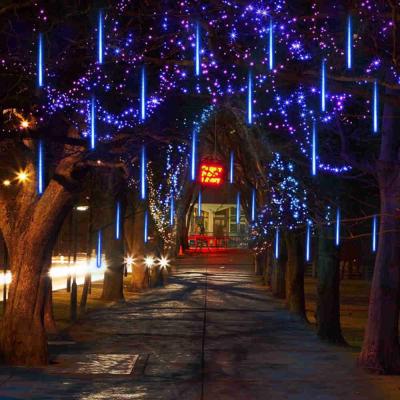 China Residential Led Falling Light Led Christmas Snow Icicle String Light RGB 30cm 8tubes LED String Light for sale