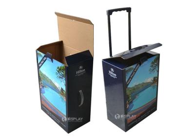 China Hilton Hotel Corrugated Cardboard Trolley Boxes with Retractable Handles for sale