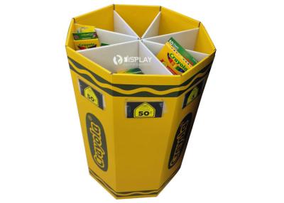 China Stationery Cardboard Dump Bins POP Corrugated Display with Dividers for sale