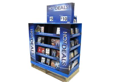 China Books Promotional Cardboard Display Rack Full Pallet Four Tiers for sale