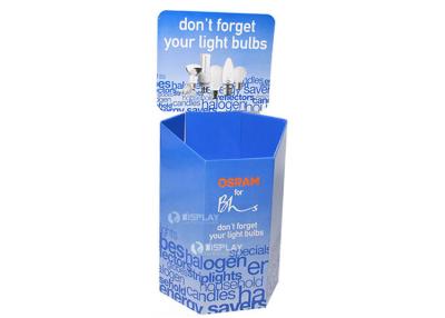 China LED Hexagonal Corrugated Recycling Bins Cardboard Retail POP Displays for sale