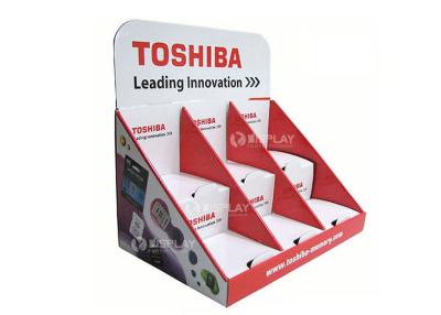 China Toshiba Retail Countertop Displays , Corrugated 3 Tiers Pop Counter Displays Unit for sale