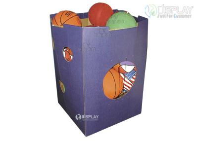 China Large Capacity Cardboard Dump Bins Display For Basketball / sport Equipment for sale