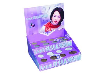 China 2 Tiers Cosmetic Corrugated Cardboard Countertop Display With Holes for sale