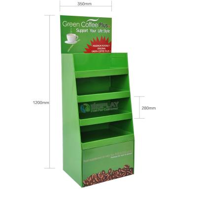 China Pop Advertising Cardboard Display Stands , Cardboard Exhibition Stands For Coffee Bean for sale