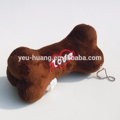 China Custom Brown Plush Bone Shape Polyester Plush Hanging Ornament Manufacturer Factory Supplier for sale