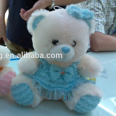 China Custom Bear Cream Plush and Beige Embroidery Tender Fuzzy Bear Manufacturer Factory Supplier for sale