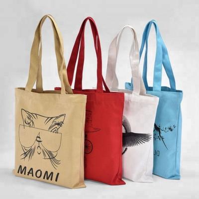 China 100% Eco-friendly Wholesale Promotional Custom Cotton Canvas Shopping Bags Tote Bag for sale