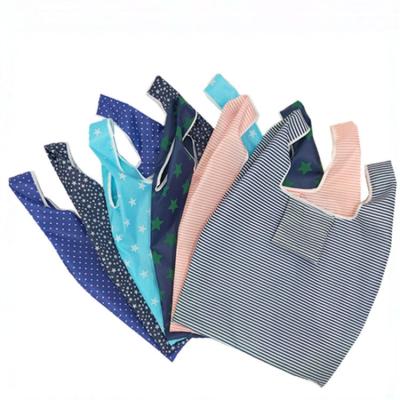 China Folding folding custom reusable shopping bags/nylon collapsible shopping bag/polyester tote bag for sale