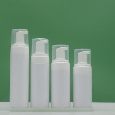 China Cosmetic in Clear White 100ml 120ml 150ml 200ml Stock PET Foam Cosmetic Pump Bottles for Facial Cleanser for sale