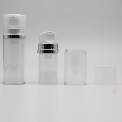 China BEAUTY PACKAGING Wholesale Round Clear Silver Airless Serum Pump Bottle 200ml Airless Lotion Bottle for sale