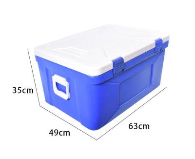 China Waterproof Outdoor Camping Plastic Portable Cooler Box Cooler 65l Fishing Storage Food Freezing Fruit for sale