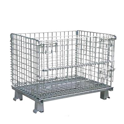 China Kingsun Collapsible Wire Mesh Container Metal Bin Storage Stackable Cage For PET Preforming Industry for sale