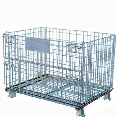 China Warehouse Chiina Supplier Galvanize Wire Metal Mesh Large Collapsible Lid Roll Folding Container For Storage for sale