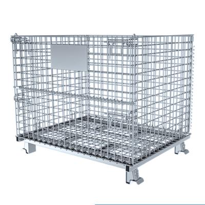 China Warehouse Heavy Duty Stackable Collapsible Metal Wire Mesh Box Industrial Storage Containers for sale