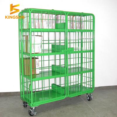 China Roll Cage Trolley Singapore Storage Laundry Cage Logistics Cart Supermarket Trolley 1100*800*1700 for sale