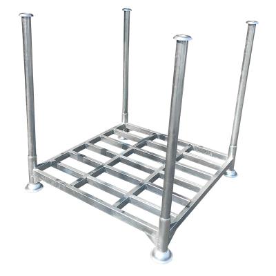 China 4-way Entry Steel Pipe Stackable Hot Dip Galvanized Pallet Converter For Warehouse Storage for sale