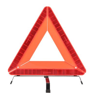 China Emergency Car Towing Warning Triangles Dot Reflector Road Signs Safety Vehicular Red Reflective Tripod Warning Triangle For Car 440*32MM for sale