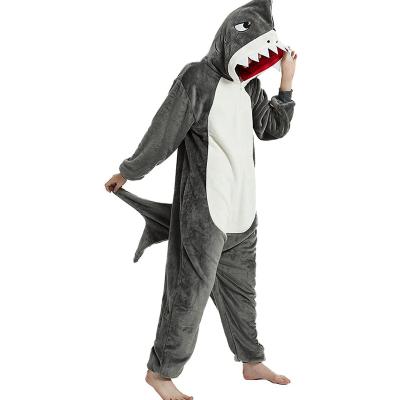 China Thermal Shark Onesie Pajamas Pajamas Thermal Shark Onesie Plush Adult Cosplay Halloween Animal One-Piece Christmas for sale