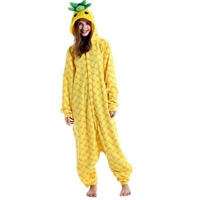 China Adult Pineapple Home Costume Halloween Cosplay Fruit Thermal Pineapple Christmas Pajamas Onesie Suit for sale