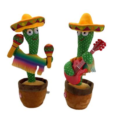 China Cute Toy/Gift Best-selling Plush Stuffed Flowerpot Music Twisting Dancing Cactus Singing Children Electric Toys for sale