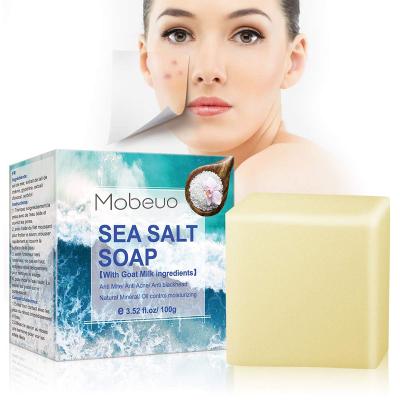 China Whitening OEM Wholesales Removal Brighten Pore Acne Sea Salt Soaps Moisturizing Whitening Goat Milk Soap for sale