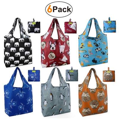 China Folding Custom Reusable Bags Wholesale, Recycle Polyester Reusable Shopping Bag, Nylon Foldable Bag for sale