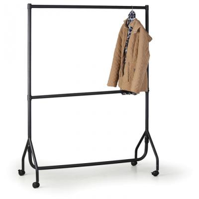 China New Trolley Wheel Mobile Hanging Clothes Racks Metal Clothes Rack With Trolley for sale