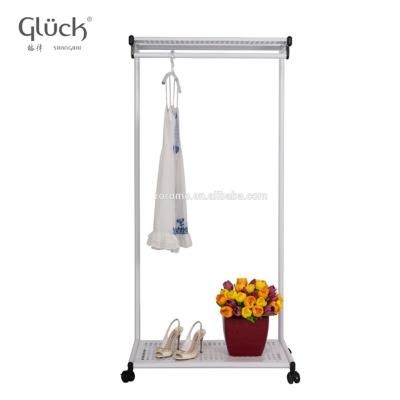 China Simple home style STEEL TUBE + STEEL PLATE (METAL) mobile clothes drying rack rack SALON for sale