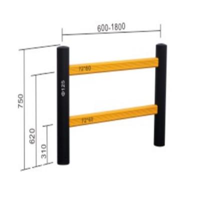 China Road Security PU Square Bar Crash Barrier System 2 Horizontal Bars Flexible Elastic Traffic Barrier Road Safety for sale