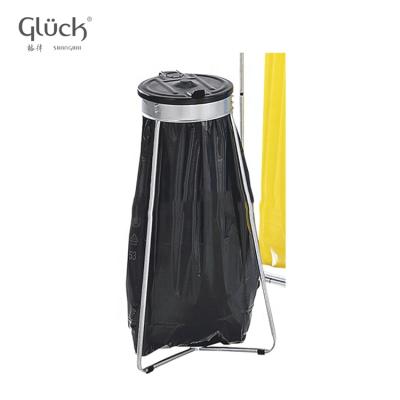 China Stainless Steel Garbage Bag Holder Metal Waste Bin Stand Easy Viable Stand for sale