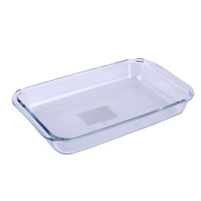 China Durable High Quality Fashion Tray Microwave Oven Rectangular Glass Baking Glass Baking Tray for sale