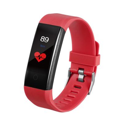 China Touch Screen CE Rohs Bluetooth Sport Pedometer Fitness Heart Rate Blood Pressure Real Time Temperature Check 115 Plus Smart Wristband for sale