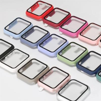 China Plastic 2 In 1 PC Matte Watch Case For Apple Watch 6 Custom Case 44MM For iWatch With Protector for sale