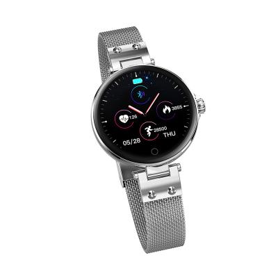 China Touch Screen 1.08 Inch Small Steel Smart Watch For Ladies Women Fitness Sport Heart Rate Smartwatch IP68 Waterproof for sale