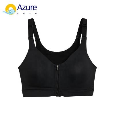 China Breathable Zipper bra women's seamless sports bra top fitness plus size yoga bra for sale