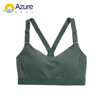 China Breathable Latest Customized Slim Strap Sports Active Support Sports Bra Removable Padded Women's Bra for sale