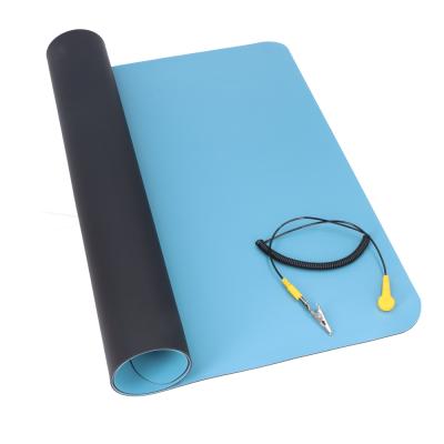 China Mobile Accessories / Table Mat / Mat Electronics Repair Work Anti-Static Welding Pad With Ground Wire For Mobile Phone Blue for sale