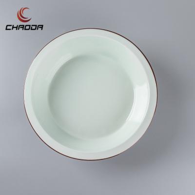 China CHAODA Viable Wholesale Handmade Raw Ceramic Soup Bowls Large for restaurant clay shinny tableware porcelain food bowls for sale