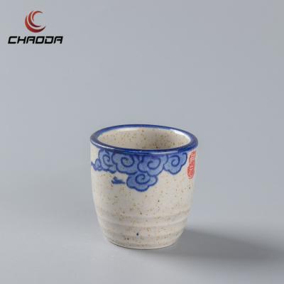 China Viable Wholesale CHAODA Blue Glazed Ceramic Mugs High Quality Porcelain Beer Mugs Restaurant Home Ceramic Round Mugs Stocked Mugs for sale