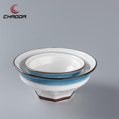 China Viable Wholesale CHAODA Ceramic Soup Bowls High Quality Porcelain Large Bowl Restaurant Stocked Customization Ceramic Bowl Hot Sale for sale