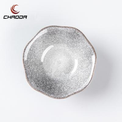 China CHAODA Customized Restaurant Bowls New Arrival Sustainable Ceramic Irregular Dinnerware Glazed Gray Porcelain Bowls Sustainable Hotel for sale