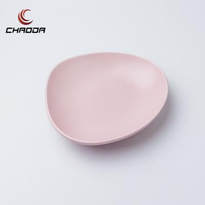 China ChaoDa home restaurant hotel restaurant simple pink simple 8 inch deep matte ceramic dish soup dish with wholesale price for sale