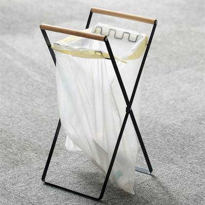 China Without Lid Outdoor Picnic Metal Garbage Waste Dust Bag Stand Portable Foldable Stand for sale